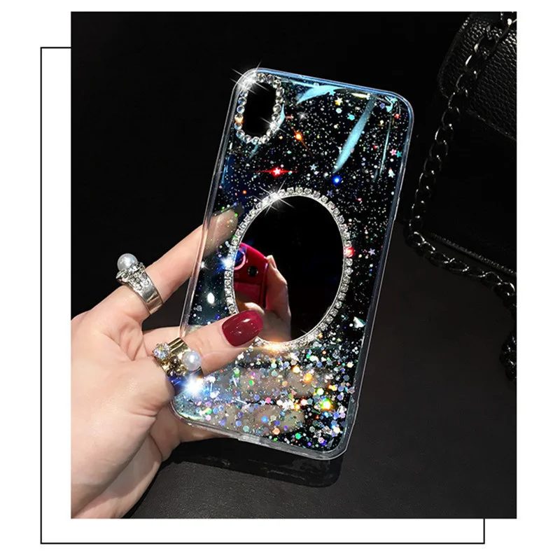 

Cute Diamond Soft TPU Crystal Rhinestone Glitter Mirror Phone Case For iPhone 12 11 Pro Max Case For Phone X XS XR 8 7 Plus XMAX
