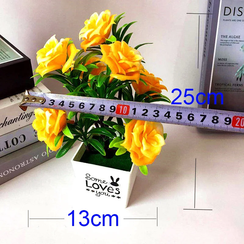 sztuczne kwiaty Artificial Potted Plant 7 Heads Rose Flower Bonsai Home Decoration Ornaments autumn decoration fall decor