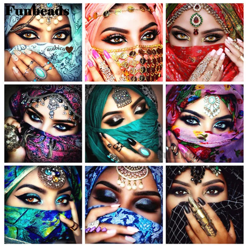 

Diamond Painting Woman Cross Stitch Diamond Art Embroidery Portrait Full Drill Square Decor Needlework Rhinestones 4202 FF003
