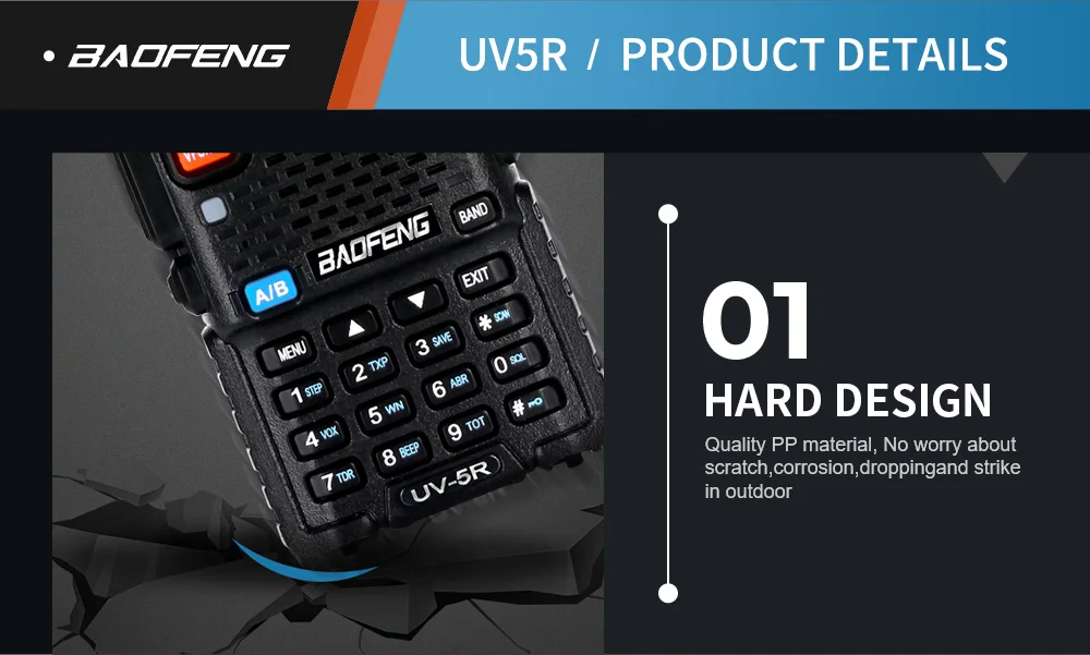 Baofeng рация UV-5R двухдиапазонный УКВ аналоговый портативный Профессиональный двухсторонний радио FM Transeiver