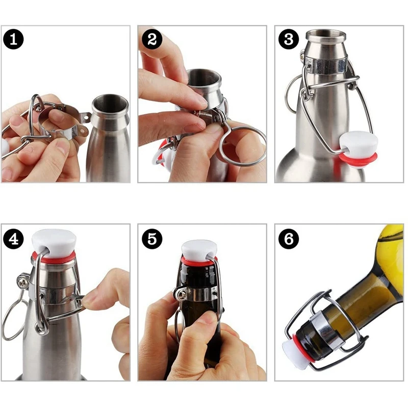 

1x Beer Dry Strainer,300 Micrometre Mesh Stainless Steel Hop Strainer Cartridge & 15x Swing Top Glass Bottle Caps