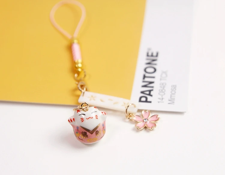 1 шт. милый брелок Sakura Flower Fortune Cat подвеска сумка для телефона|Брелоки| |