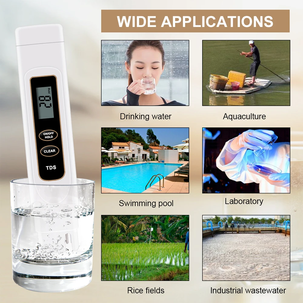 

TDS Water Quality Tester with Titanium Alloy Probe Mini Water Quality Monitor TDS Meter Water Quality Analysis Device
