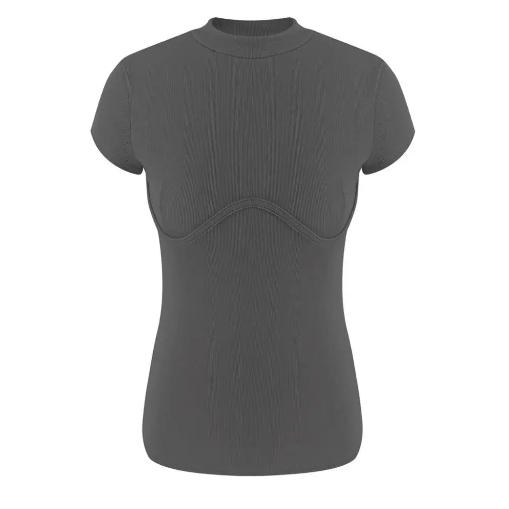 Модная женская блузка летняя Тонкая Повседневная однотонная с короткими