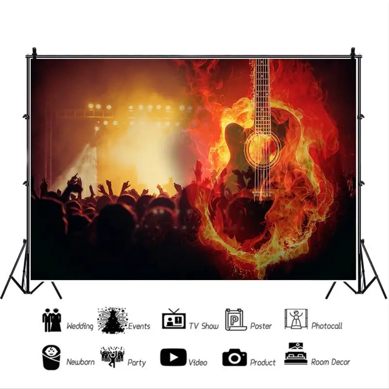 Фон для студийной фотосъемки с изображением сумасшедших заметок концерта яркого