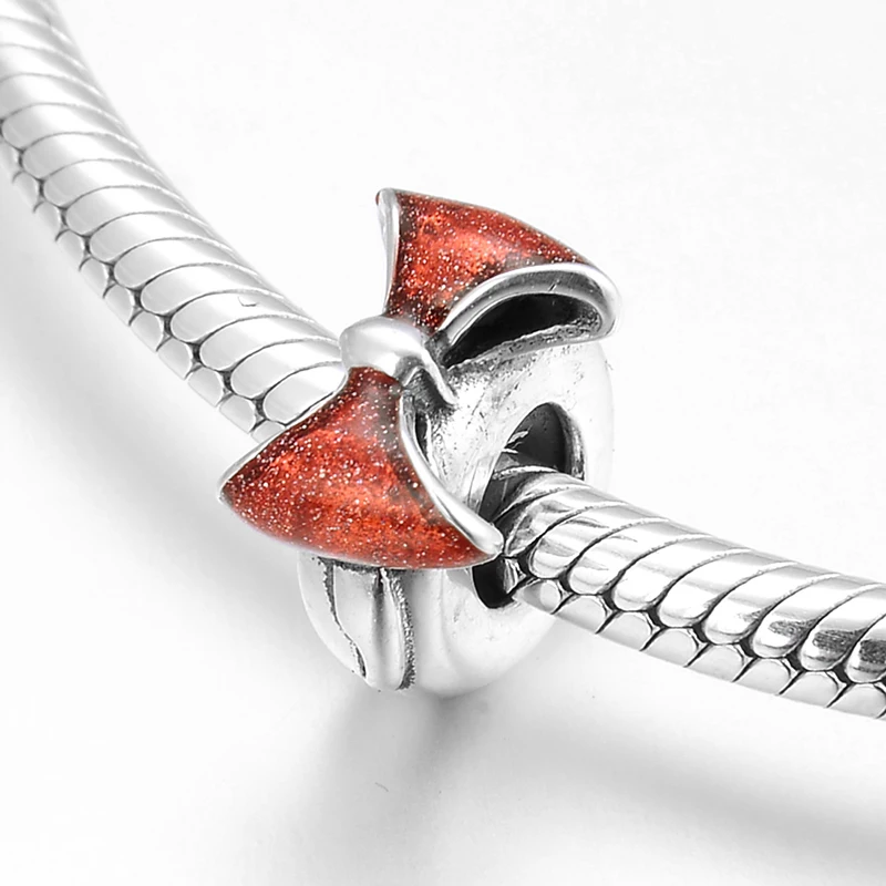 Новинка 2019 яркие Серебристые красные бусины-пробки с бантом подходят для