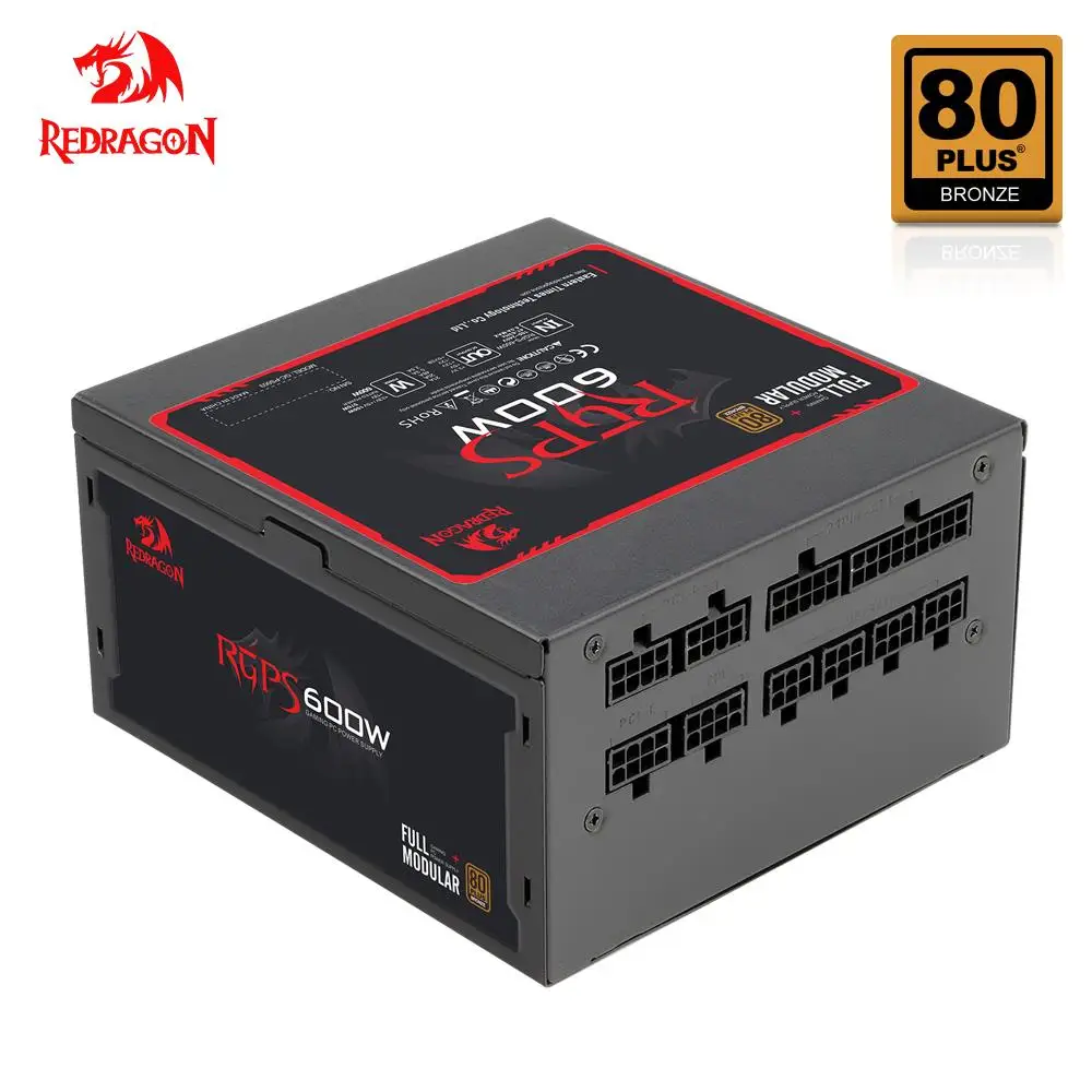Блок питания REDRAGON RGPS для ПК 600 Вт 80PLUS бронзовый тихий игровой вентилятор 120 мм 24pin
