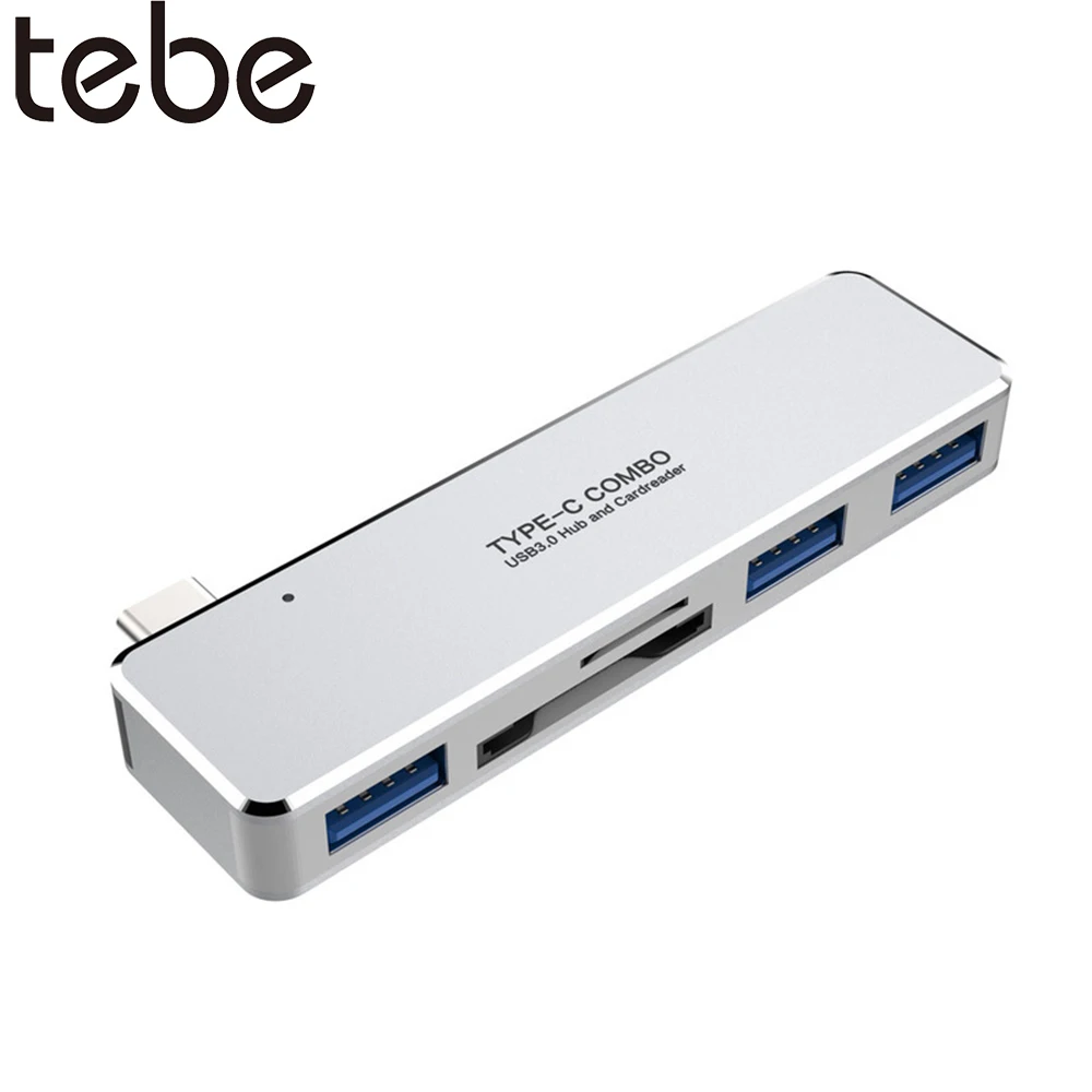 

tebe USB 3.1 Type-C Hub USB 3.0 TF/SD Card Read 5-in-1 Multi-Function Converter For MacBook And Thunderbolt 3 Series Notebooks