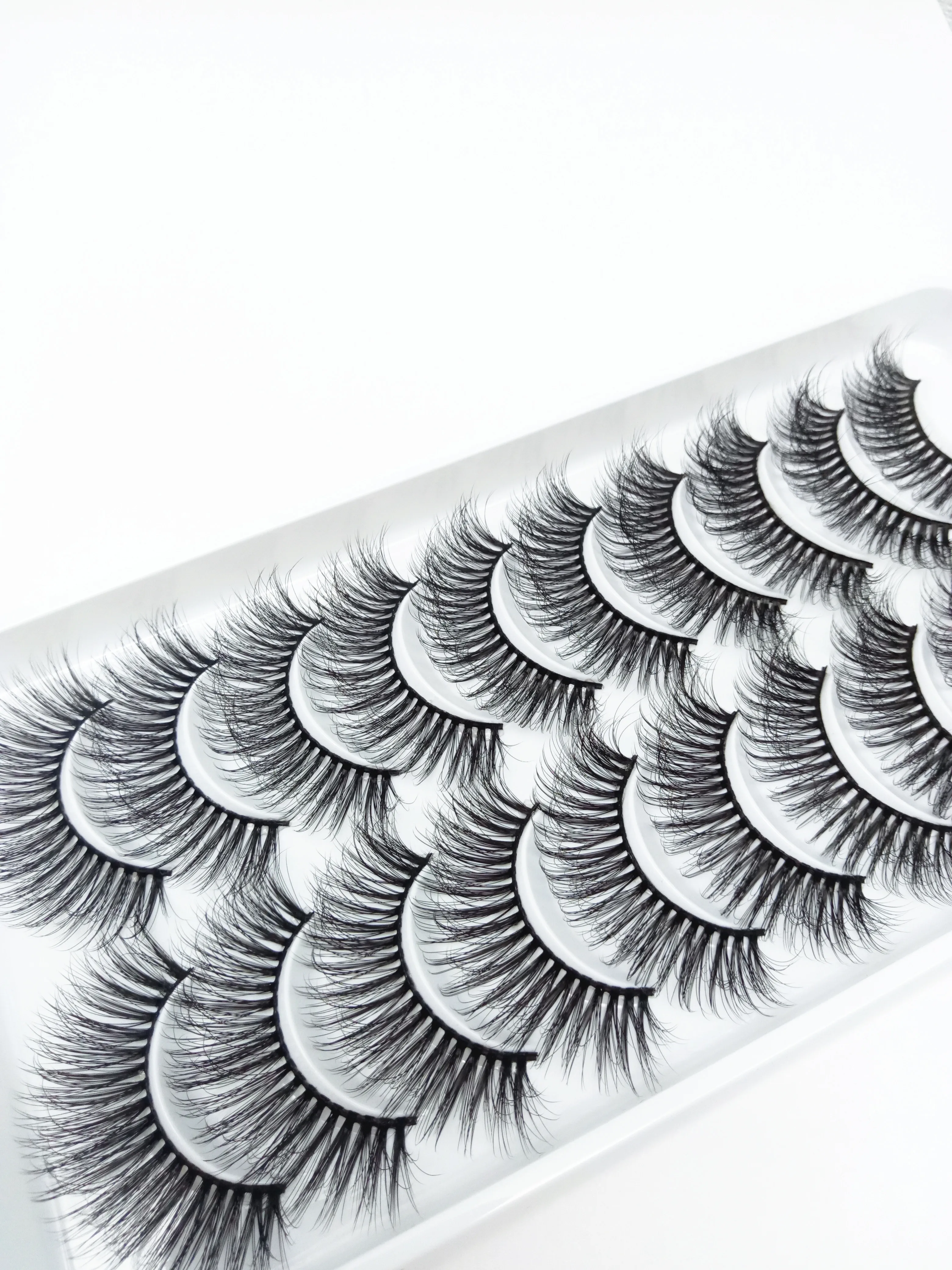 

10 pairs of 3D handmade soft and charming false eyelashes naturally long to create perfect eye makeup thick cross eyelashes