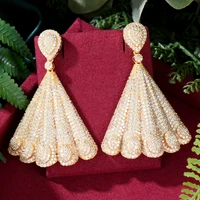 jimbora noble triangle cubic zirconia engagement party drop earrings jewelry for women bridal wedding luxury jewelry