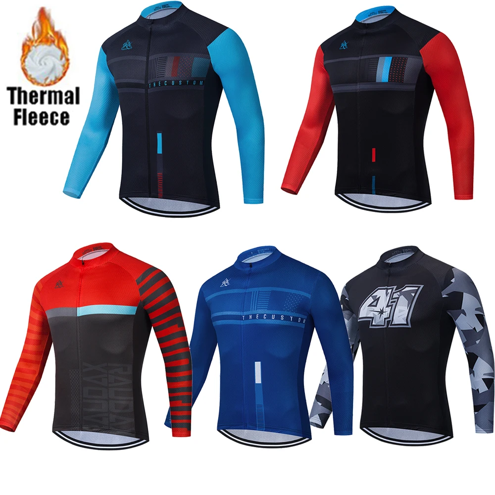 

NEW Men Cycling Clothing 2022 Pro Team Winter Fleece Long Sleeve Cycling Jersey MTB Ropa Ciclismo Invierno Hombre Bike Jacket