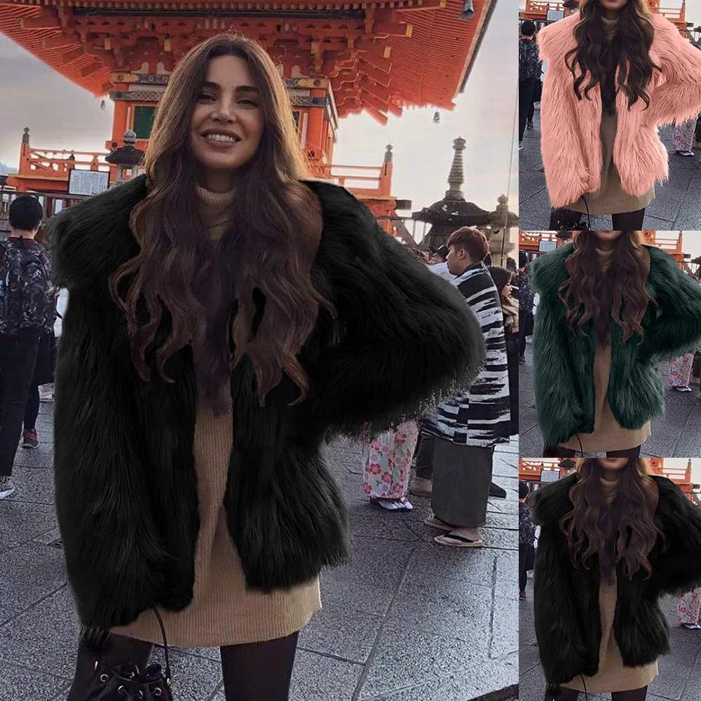 Imitation Fox Fur Long Hair Imitation Fur Coat Coat Plush Coat Beach Wool