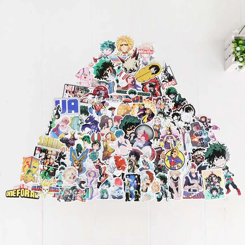 73pcs с героями из мультфильма Мой герой Набор наклеек личность чемодан скейтборд