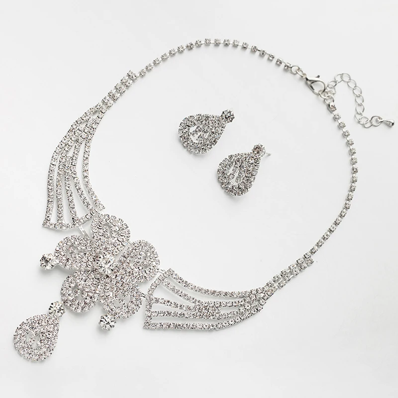 YFJEWE новый дизайн, женские свадебные ювелирные наборы для невесты, очаровательные ожерелья и серьги, Лидер продаж N337