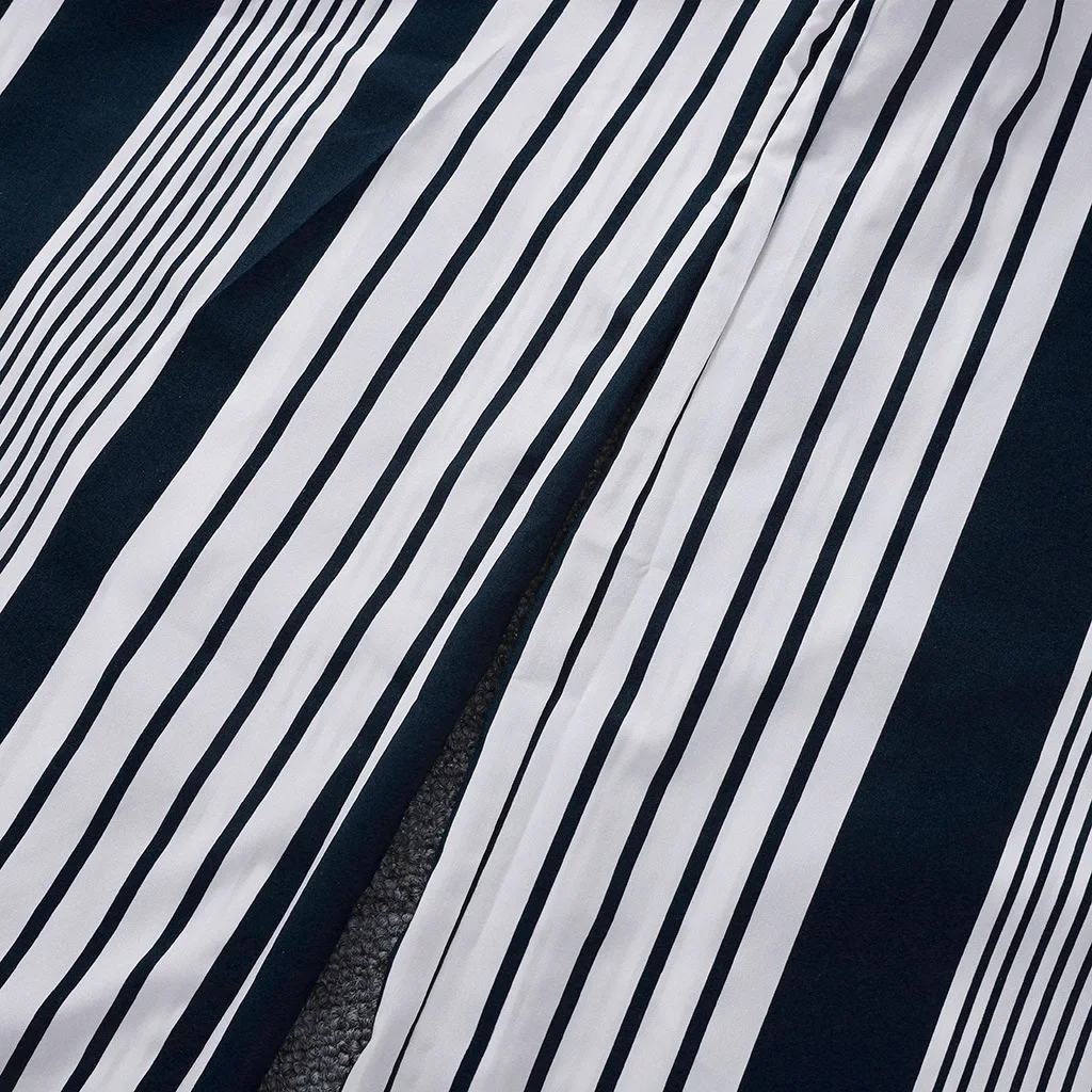 2019 Женские полосатые Широкие штаны с принтом повседневные женские со шнуровкой