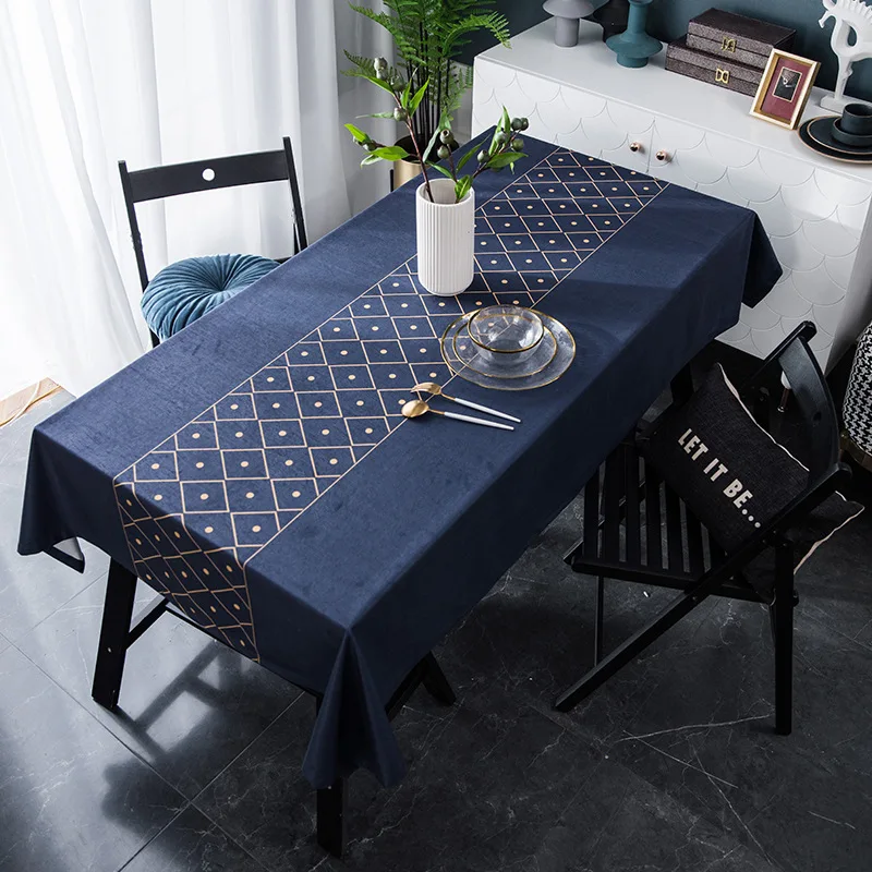 

Yaapeet 1pc Golden Table Cloth Europe Letter Printed Table Cover Pretty Dot Printed Table Cloth Brief Geometric Home Decoration