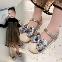 girls princess shoes 2022 autumn new kids leather shoes fashion soft sole bow korean children single shoes bow knot sweet hot