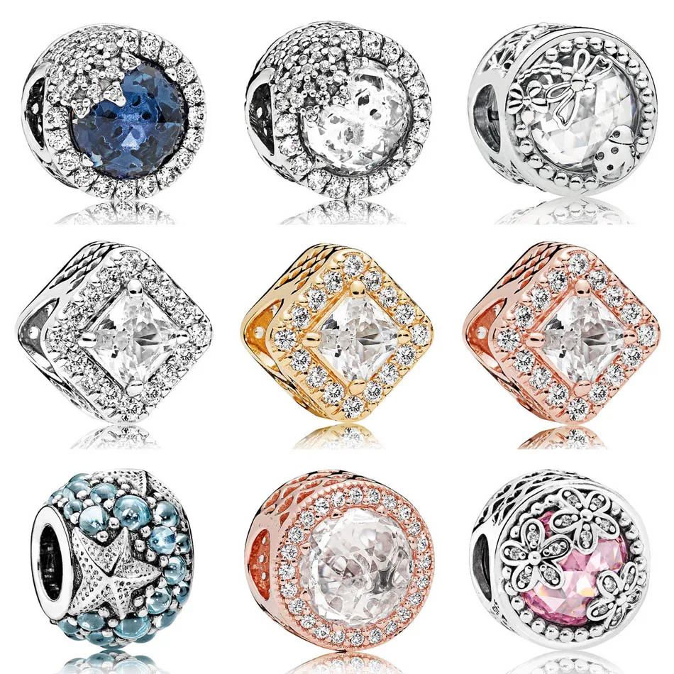 Браслеты бусины ослепительные снежинки Сияющие ромашки морская звезда стрекоза