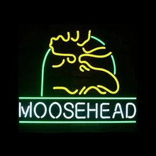 Moosehead лагер Мэн лосяй неоновая вывеска ручной работы Настоящая