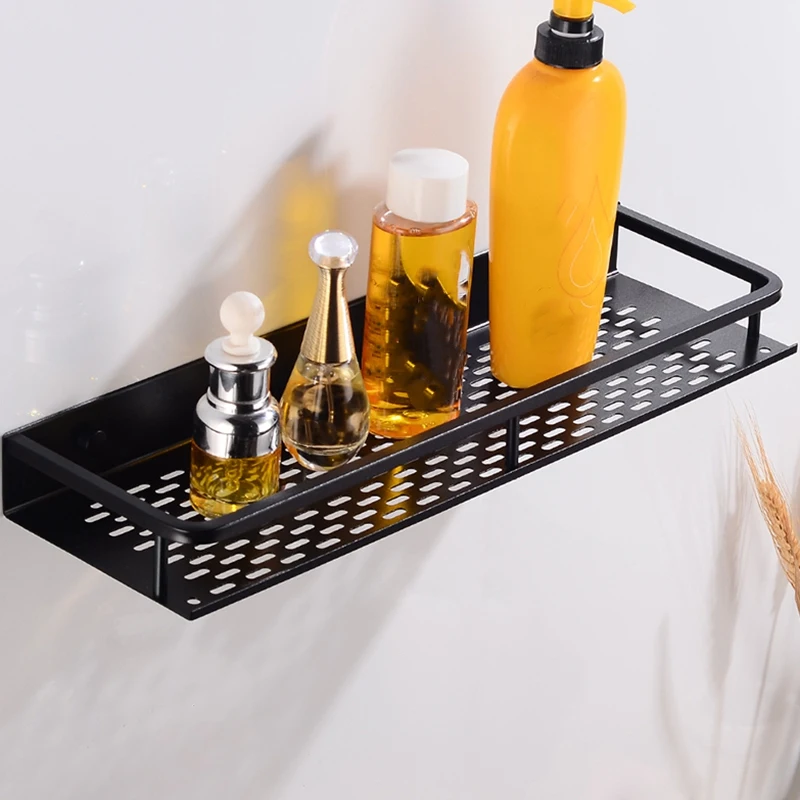 

FashionBathroom Shelf Corner Organizer Space Aluminum Bathroom Kitchen Shelves Shower Shampoo Storage Rack Wall Mounted Decorati