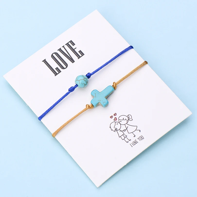 IYOE 2 шт./компл. браслеты с надписью Wish Card Love ручной плетеный браслет для женщин и