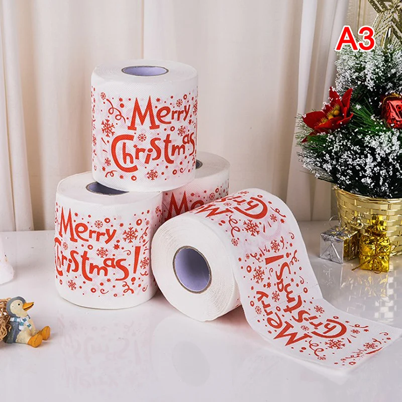 25m/Roll Santa Claus Reindeer Christmas Toilet Paper Decorations for Home Ornaments New Year Gifts | Дом и сад
