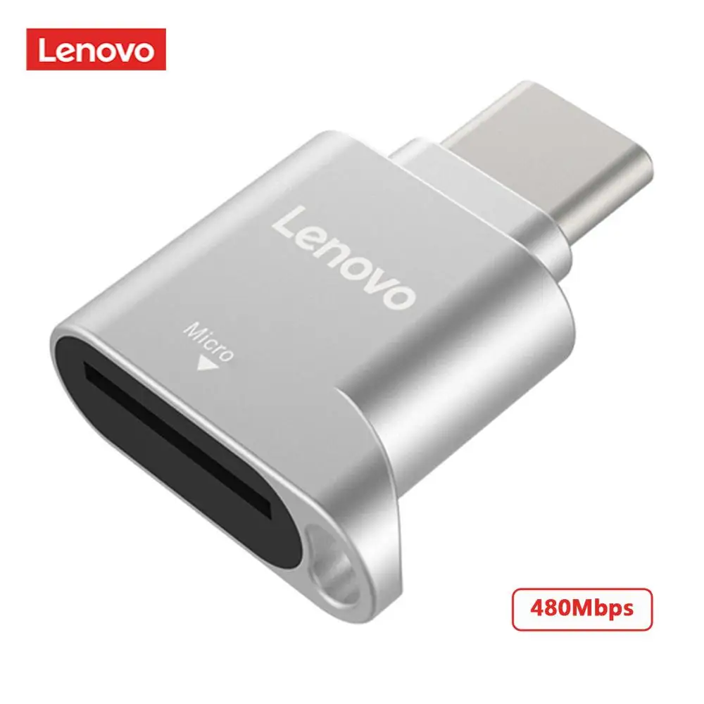 

Lenovo D201 USB Card Reader Micro SD OTG Adapter Type C to TF Mini Memory Card Reader for Laptop Phone 480Mbps Cardreader