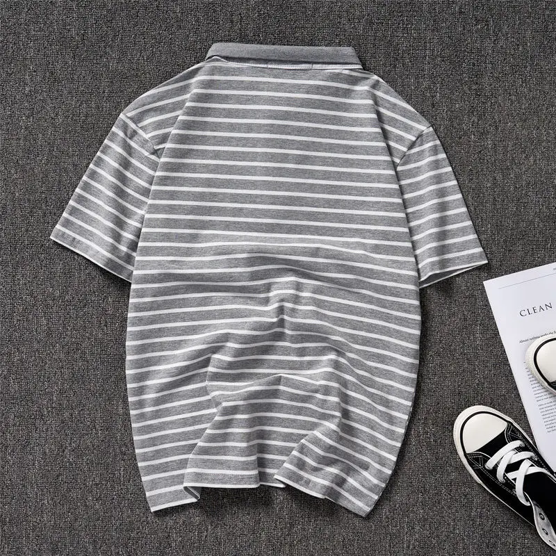

2021 T-shirt New Korean Fashion Men's Loose Top Short Sleeve Polo Shirt Summer T-shirt