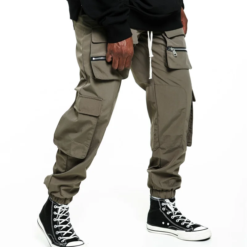 

Men Hip Hip Streetwear Cargo Pants Multi Pockets Harajuku Pants Joggers Track Pants Trousers Elastic Waist Tactical Pants