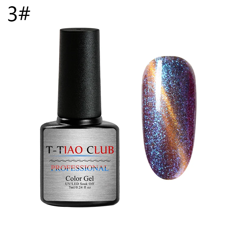 T-TIAO CLUB звездное небо Гель-лак для использования с магнитом лак 3D кошачий глаз замочить от блесток УФ гель для ногтей Гель-лак для маникюра 6 цветов - Цвет: AAK1229