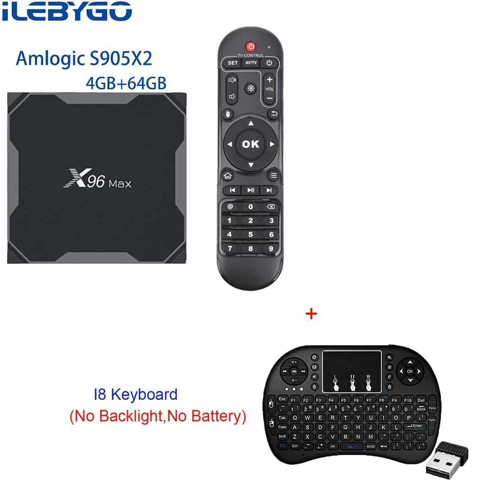 4GB 64GB I8N ILebygo X96 Max Android 8,1 умные телевизоры BOX Amlogic S905X2 4 ядра Гб 64 Декодер каналов кабельного телевидения 2,4 г и 5,8 Wi Fi BT 1000 м к media player - Цвет: 4GB 64GB I8N