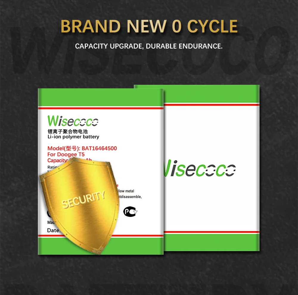 WISECOCO 5650mAh BAT16464500 батарея Для DOOGEE T5 T 5 мобильного телефона новейшее производство высокое качество батарея с номером отслеживания