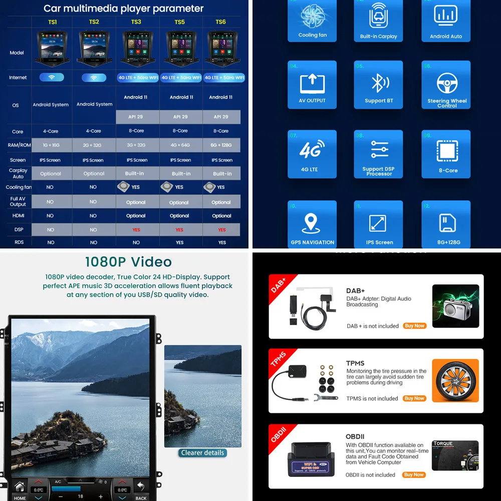 Система Android 11 с вертикальным экраном 9 7 дюйма Автомобильная навигационная