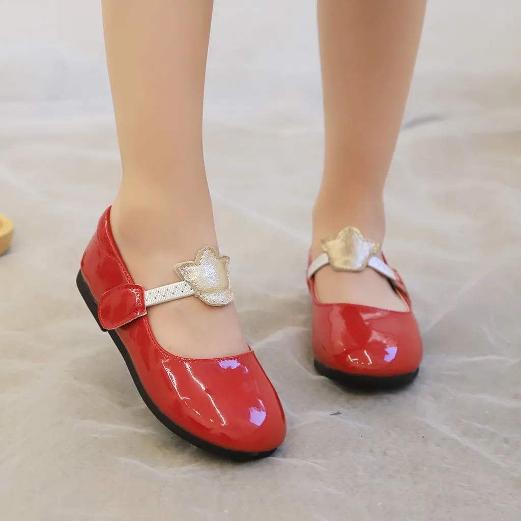2019 Новая Осенняя кожаная обувь принцессы для девочек детские Вечерние туфли на