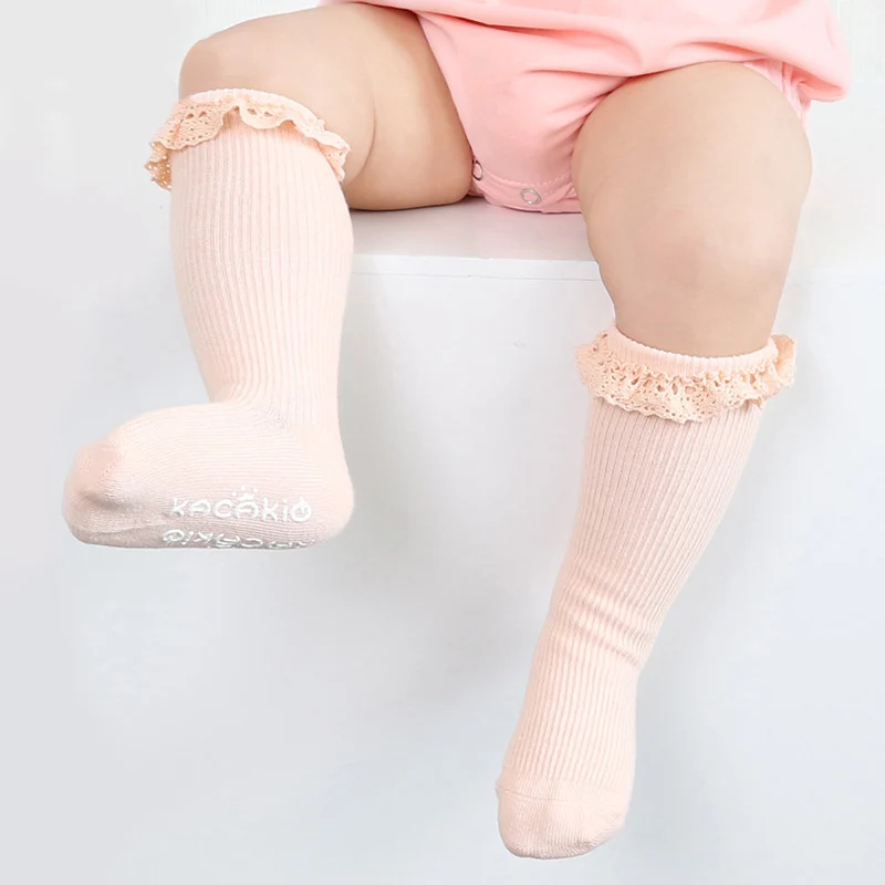 

Cute Lace Ruffle Baby Socks Spring Summer Soft Non-Slip Baby Girls Socks Kids Children Knee High Socks