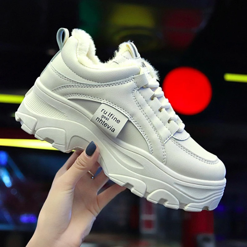 

Women Winter shoes Platform Plush Women Casual Shoes Male Shoes Adult Casual Quality Rubber 2019 Flats Warm Women Shoes
