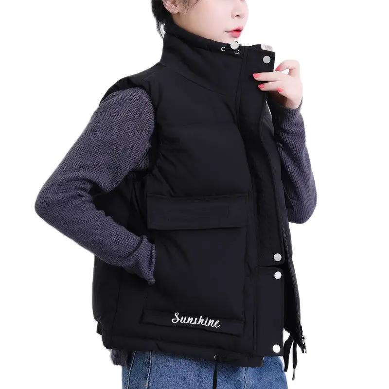 

Новинка, зимний женский жилет с карманами, модная Теплая стеганая куртка, Теплый Женский хлопковый наряд без рукавов, пальто, Осенний Повсед...