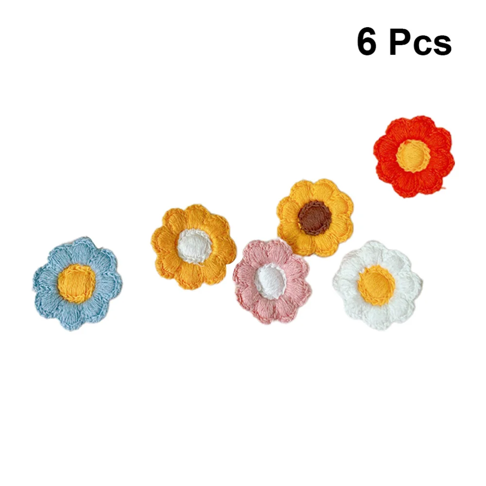 

6pcs Woolen Yarn Brooch Decorative Brooch Flower Pattern Breastpin Hairpin Clothes Breastpin Decoration (Random Color)