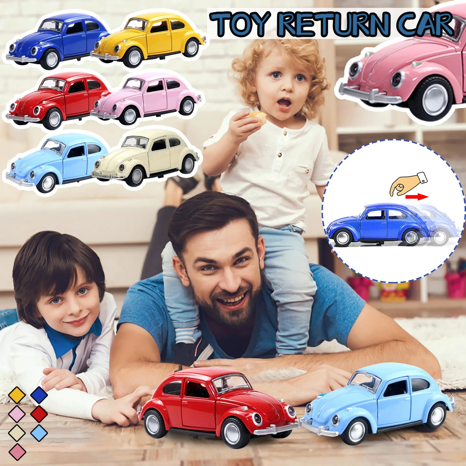 Модель автомобиля из сплава настольное украшение ретро классическая модель жук