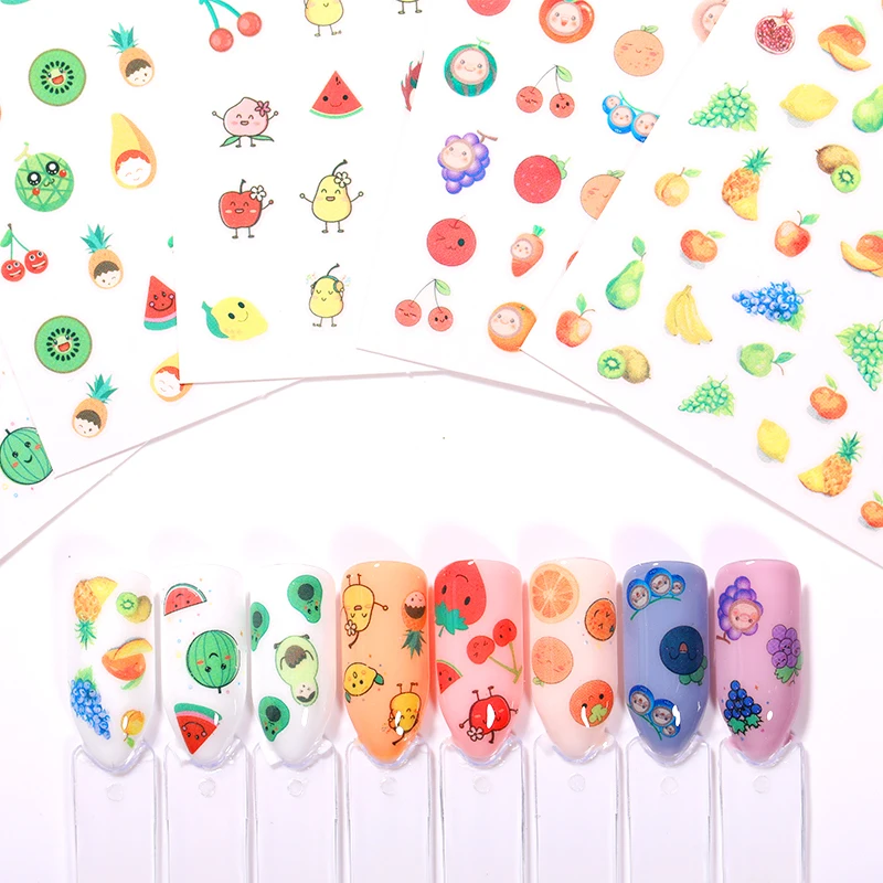 1 лист наклейки для ногтей смешанные узоры красочные переводные Летняя Вечеринка