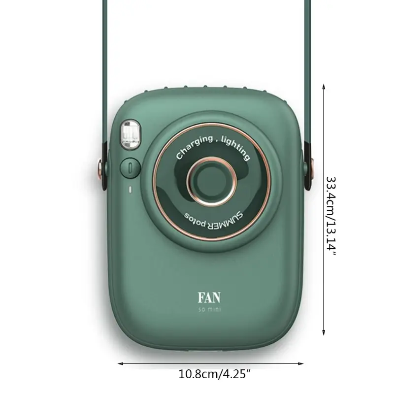 

Mini Wearable USB Fan Camera-shaped Portable Personal Fan Portable Waist Fan 1800mAh Rechargeable 3 Gears for Travel