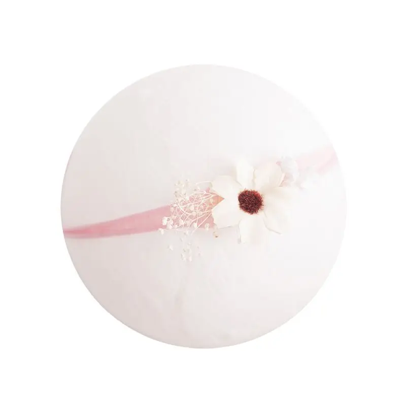 Повязка на голову детская с цветком реквизит для фотосессии новорожденных