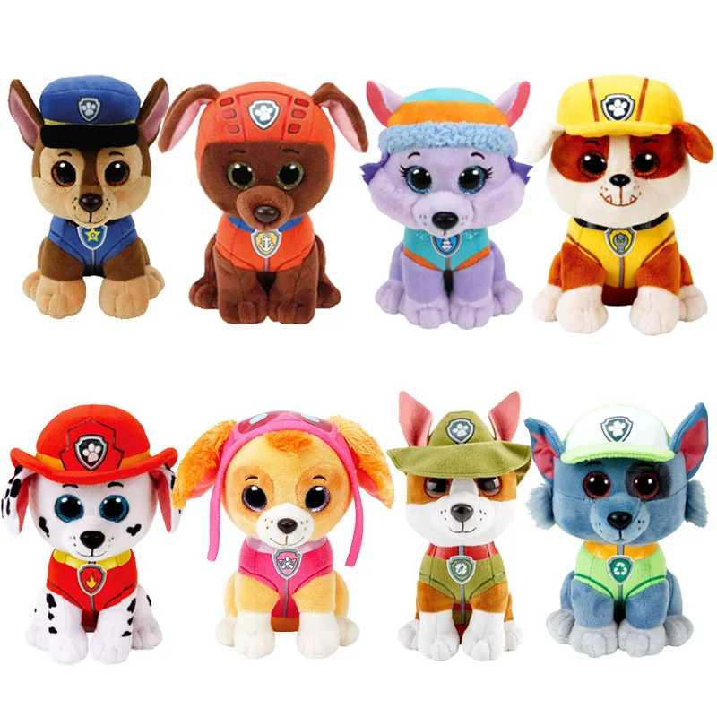 

Ty Beanie Boos Marshall Rocky Zuma Rubble Rocky Everest Chase Skye Tracker Paw Dog Cute Plush Toy Animal Doll Birthday Kid Gift