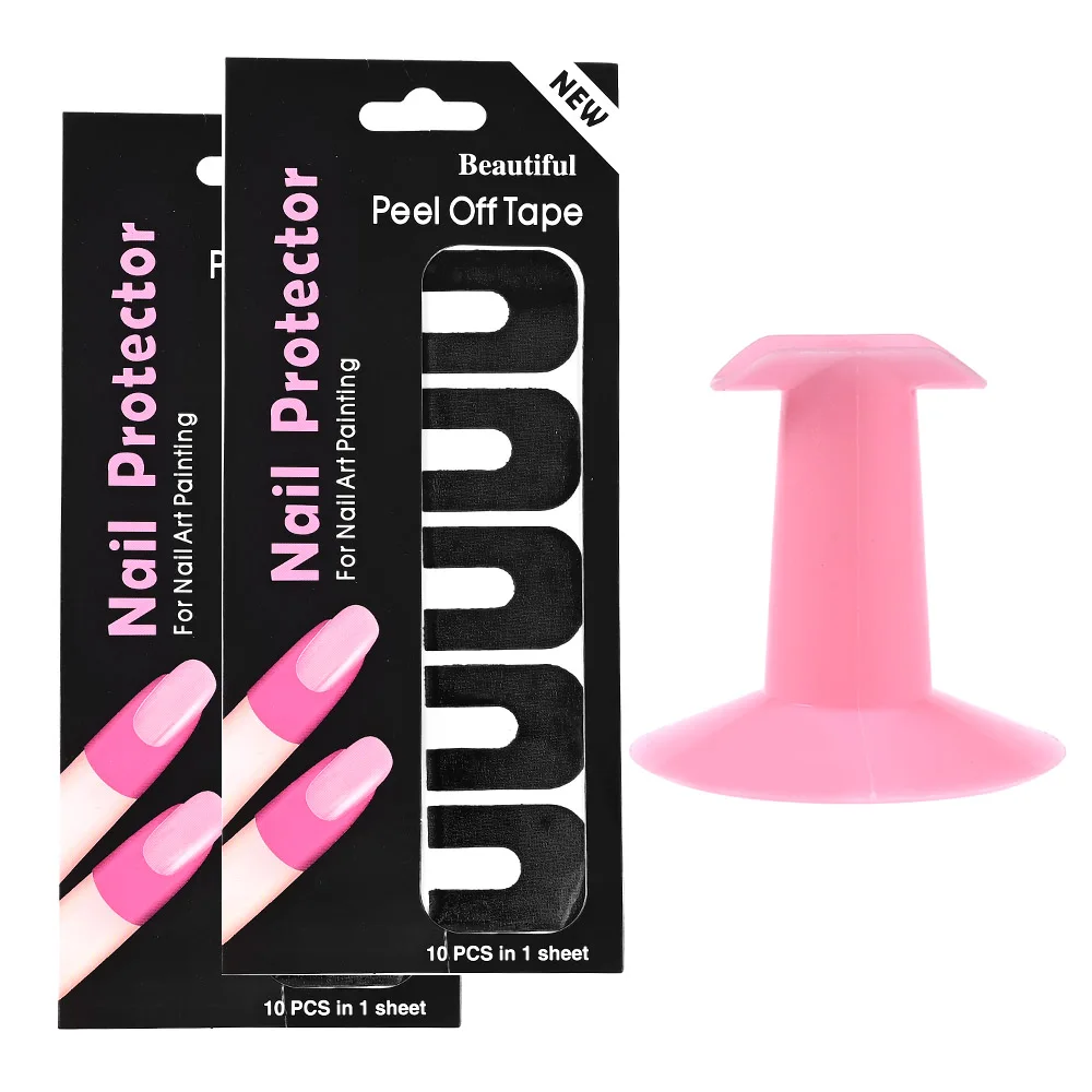 

2pc Stripping Tape Anti-splash Protection Nails Creative U-shaped Fingerprint Stickers Finger Skin Protector Nail Polish Sticker