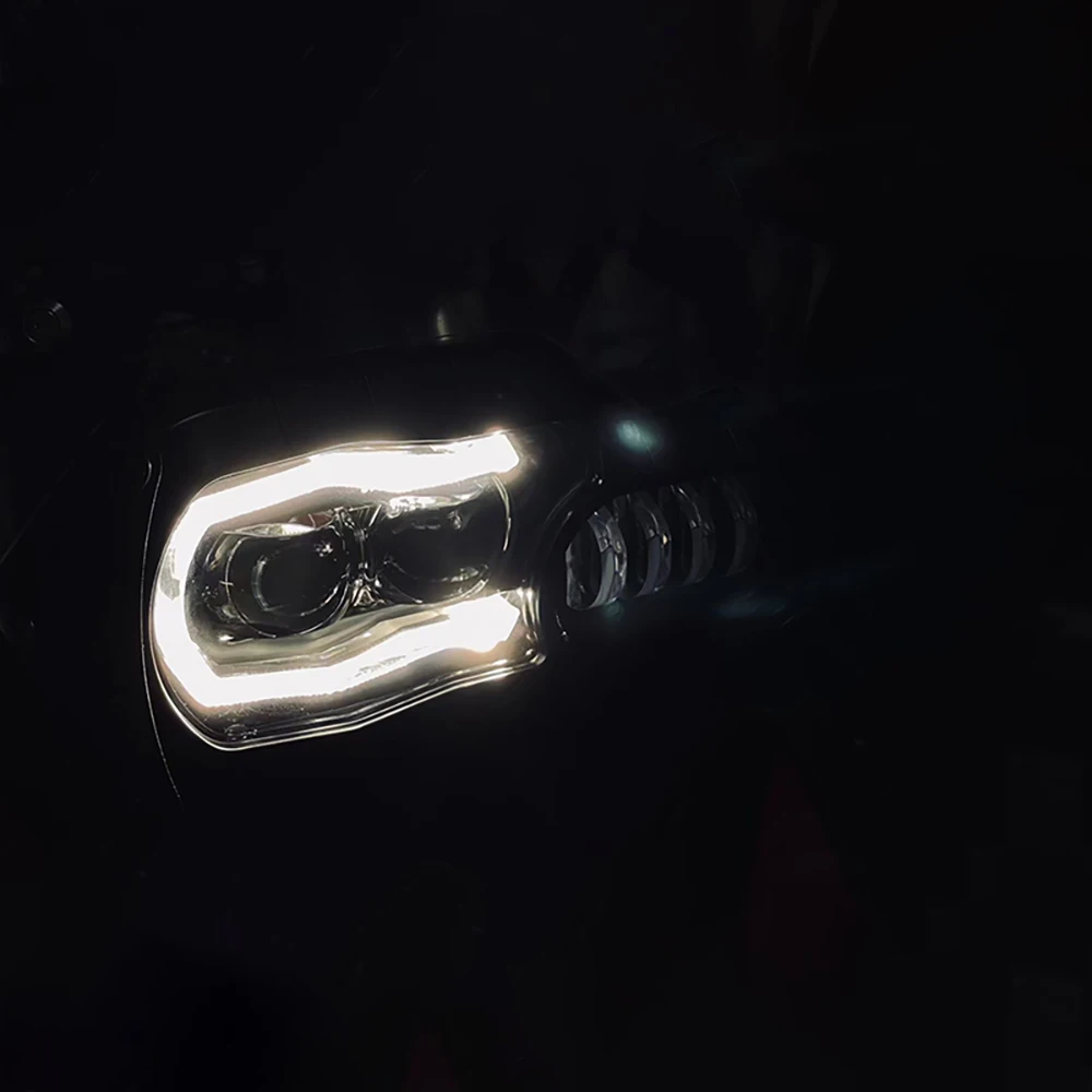 

LED Motorcycle Headlight Assembly Front Head Lamp Waterproof Daytime Running Light 12V Replacement for F650 700 800GS