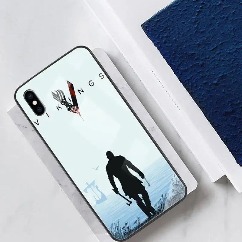 

Ragnar Lothbrok Vikings Phone Case For Iphone 11 12 Pro Max XR 8 PLUS Cover Case Glass For Iphone 11 Case