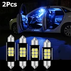 2 x новейшая лампочка для номерного знака C5W Licese Canbus 36 мм светодиодный Volkswagen VW Golf 4 5 Passat 3B 3BG 3C CC Polo 9N T5 Eos