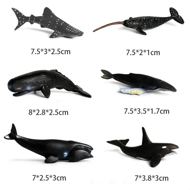 6pcs Mini Ocean Морская модель животного; изображение морской жизни, фигурка акулы, развивающие животные океана, игрушка для детей, Декор, подарок - Цвет: 6pcs Mini Ocean