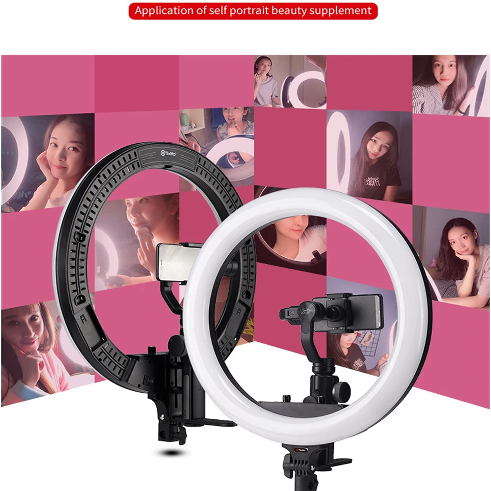 MAMEN 19 дюймов селфи кольцо светильник светодиодный для фотографии ing Dimmable видео