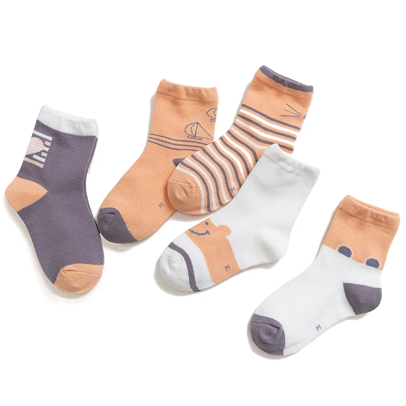 5 пар/партия Детские хлопковые носки с рисунком животных | Детская одежда и обувь